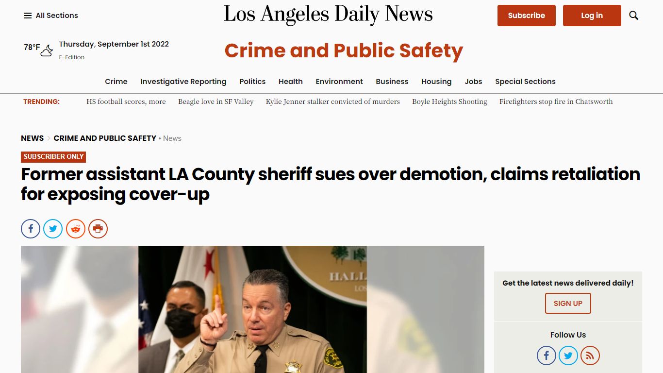 Former assistant LA County sheriff sues over demotion, claims ...